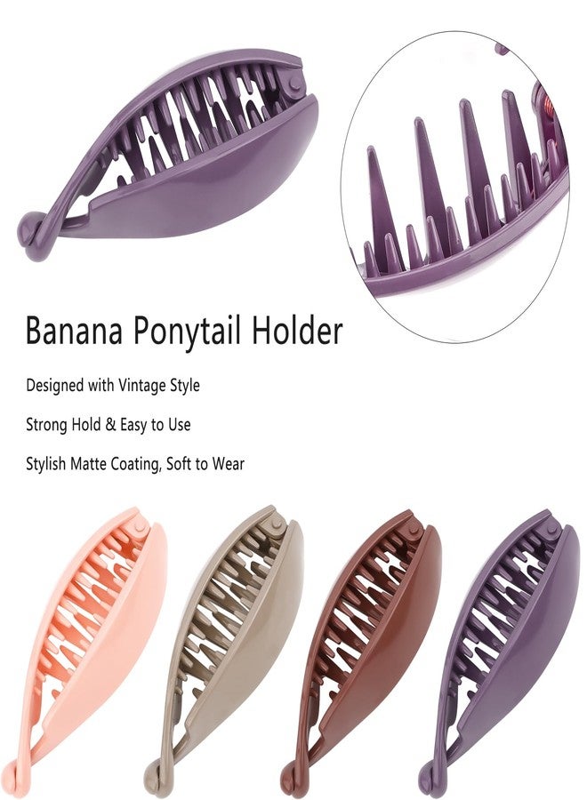 Hapdoo 4PCS Small Banana Clip, Banana Clips for Thin Hair Strong Hold Bun Holder Jaw Barrettes for Women and Girls - Image 3